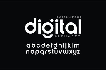 Digital Abstract minimal modern alphabet fonts for logo. Typography technology electronic digital music future creative font. vector illustration 
