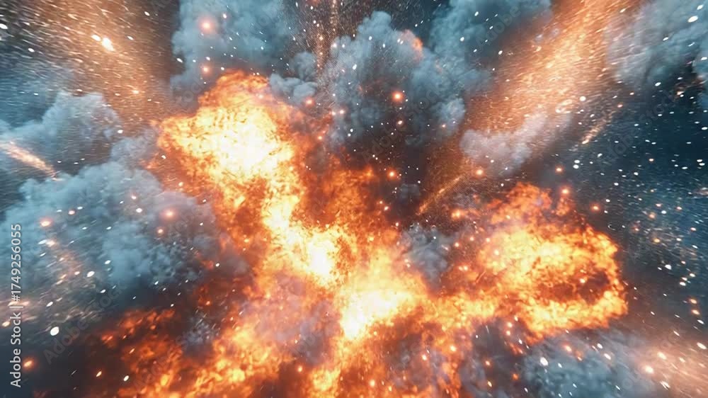 Canvas Prints cosmic explosion creating new stars and galaxy in space