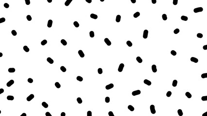 Black and White Minimalist Pattern: Simple Scattered Shapes on White Background, Modern Graphic Design, Transparent PNG
