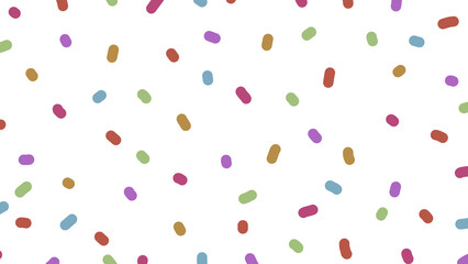 Obraz premium Fun scattered candy sprinkles on white background, colorful toppings for ice cream, donuts and festive celebration, transparent PNG.