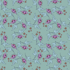 textile design with abstract flower pattern