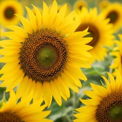 Radiant Sunflowers in Full Bloom - A Summers Day Delight.