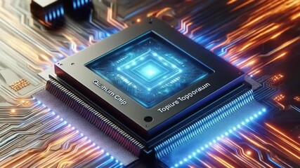 Processor Component with Glowing Digital Light in a Modern Electronic System