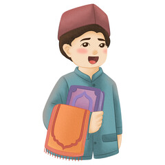 Muslim Character Watercolor Clipart