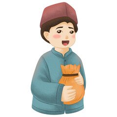 Muslim Character Watercolor Clipart