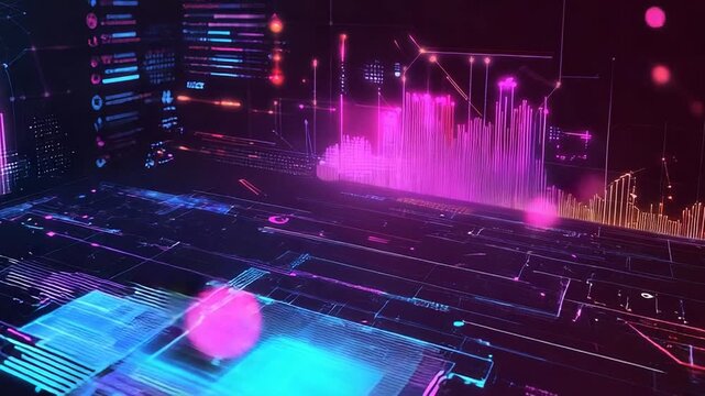 Big data processing analyzing financial market graph - Powered by Adobe