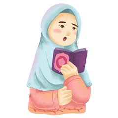 Muslim Character Watercolor Clipart