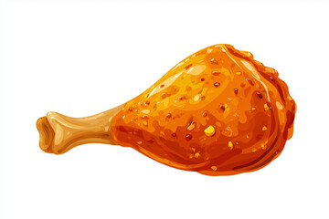 Detailed Clipart of Delicious Turkey Drumstick with Rich Golden Brown Color and Texture