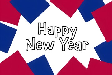 Fototapeta premium Happy new year celebration with colorful geometric background