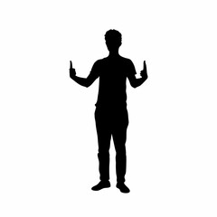 Therapist leading meditation for recovery silhouette isolated on white background