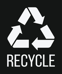 Fototapeta premium Eco friendly sustainability and climate action t shirt design with recycling icon