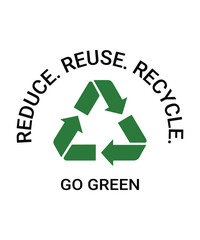 Reduce reuse recycle go green sustainability climate action icon design
