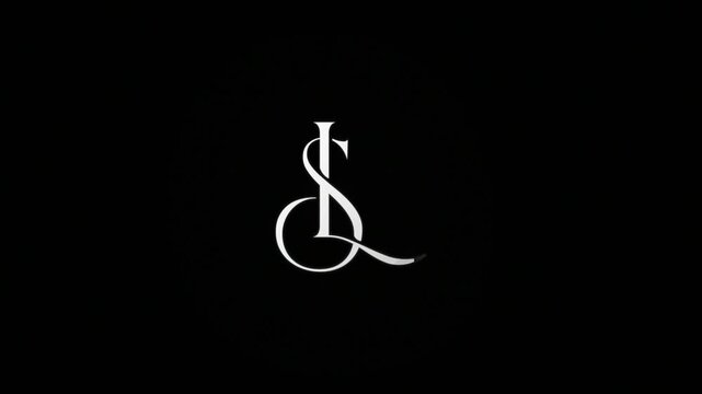 Animation of monogram letter S and L with shining light