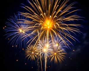 Fototapeta premium Colorful fireworks exploding in the night sky