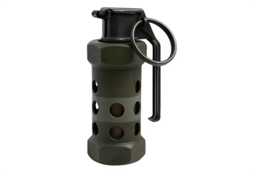 Close-Up of M84 Stun Grenade with Safety Pin – Transparent PNG