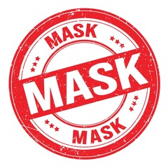 MASK text written on red round stamp sign