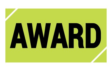 AWARD text written on green-black stamp sign.