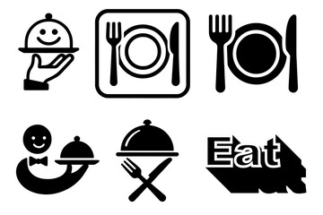 Eat tools logo silhouettes