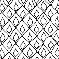 Naklejka premium Seamless abstract pattern black and white vector background wallpaper textile design surface repeating texture art 100