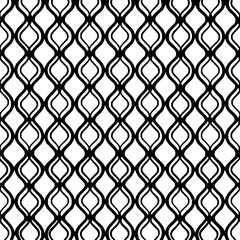 Fototapeta premium Black and white seamless wavy line pattern abstract background vector design for textile and surface design 100