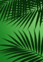 Obraz premium Tropical Green - Palm Leaf Shadows on Vibrant Background.