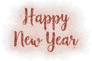 Happy new year glitter text isolated on white background