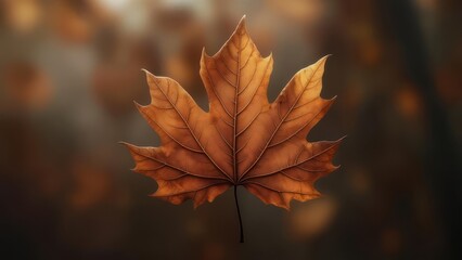 Autumnal Maple Leaf - A Close-Up of Fall Foliage.