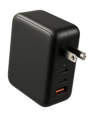 High-capacity power adapter for charging laptops in a home office.