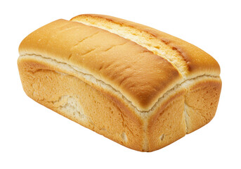Freshly baked loaf of bread isolated on a clean background, golden brown crust and soft texture for sandwiches and toast