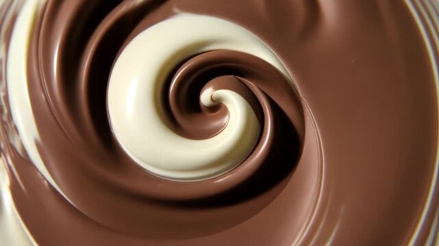 Mixing smooth chocolate and creamy white frosting for delicious dessert ideas