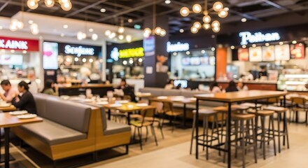 Vibrant Food Court Scene - A Culinary Hub of Activity.