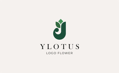 Logo Abstract Lotus or Tulip Flower With Letter Y. Nature, Feminine and Beauty Colourful Creative Template. Modern and Minimalist Concept