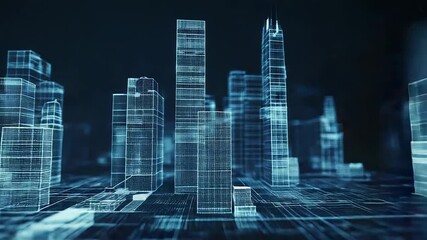Digital cityscape representing network, data, and future technology - Powered by Adobe