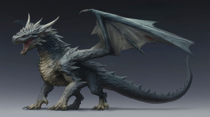 Fearsome Elder Dragon Stands Tall, Showcasing Full-Body Features in Stunning Detail