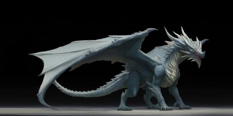 Fearsome Elder Dragon Illustration Full Body Without Wings in a Dark Artistic Style