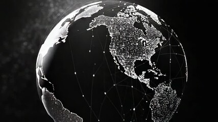 Global network connection on digital earth globe showing data - Powered by Adobe