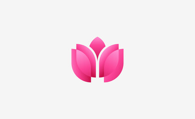 Abstract Logo Lotus Flower Pink Gradient Colourful. Nature, Modern and Minimalist Concept