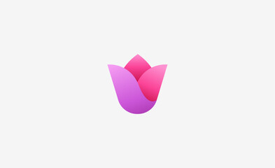 Abstract Logo Tulip Flower Pink Gradient Colourful. Nature, Modern and Minimalist Concept