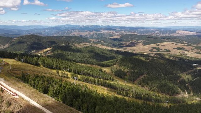 Drone Shot of Beautiful Zlatibor Mountain Serbia Green Landscape in Summer Season