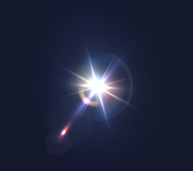 Flash, realistic highlights, glowing effects, camera light, sunlight reflection, stars, isolated highlights, sparkling highlights. Isolated on transparent background, png. Celestial, space	
