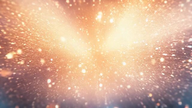 Sparkling explosion expanding through dark outer space