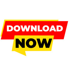 DOWNLOAD Now png, red colour label, file concept tag, web action icon, flat minimal layout