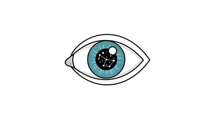 cosmic eye with stars constellations illustration