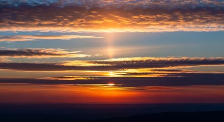 Majestic skies display vibrant colors during early morning awakening