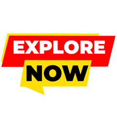 EXPLORE Now png, red colour label, adventure concept icon, discovery travel tag, creative minimal design