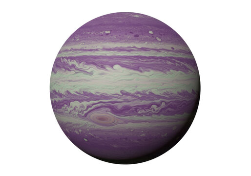 Purple gas giant planet isolated on transparent background, fantasy space object for science fiction and astronomy concepts - Powered by Adobe