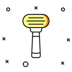 Filled outline Shaving razor icon isolated on white background. Flat filled outline style with shadow. Vector