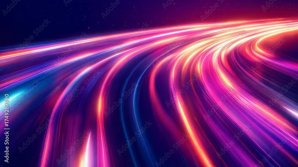 Wall mural abstract speed light trails representing data flow