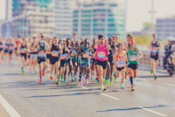 marathon runners in the city