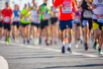 marathon runners in the city